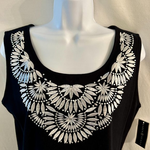 Karen Scott Womens Keyhole Hardware Tank Pink Size Large